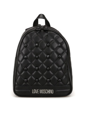 LOVE MOSCHINO: zaini - Zainetto in ecopelle matelassé con borchie