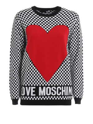 LOVE MOSCHINO: Suéteres con cuello pico - Suéter Cuello Redondo - Negro