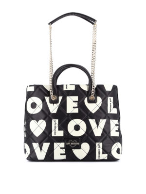 LOVE MOSCHINO: totes bags - Logo print quilted tote