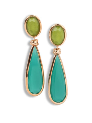 Lucos: Earrings - Two-tone agate earrings