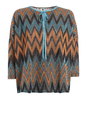 M MISSONI: Suéteres con cuello pico - Suéter Cuello Redondo - Multicolor