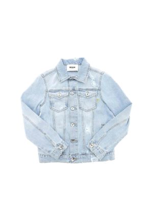 m.s.g.m.: casual jackets - Jeans jacket in light blue with tears