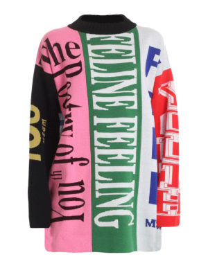 m.s.g.m.: crew necks - Lettering pattern wool blend jumper