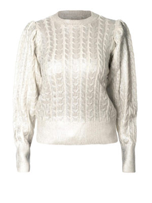 m.s.g.m.: crew necks - Silver-tone coated cropped sweater