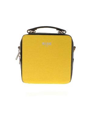m.s.g.m.: cross body bags - Shoulder bag in yellow with logo print