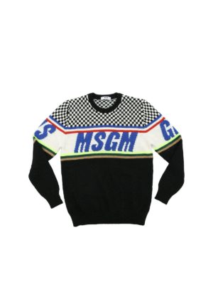 m.s.g.m.: knitwear - Logo details pullover in black
