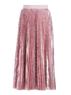 m.s.g.m.: Gonne Lunghe - Gonna midi plissé con paillettes all-over