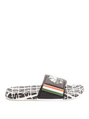 m.s.g.m.: sandali - Sandali a fascia con logo lettering all over