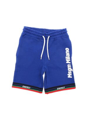 m.s.g.m.: shorts - Msgm Milano logo bermuda in electric blue