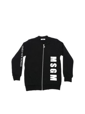 m.s.g.m.: Sweatshirts & Sweaters - Black sweatshirt with MSGM logo prints