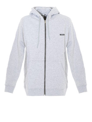 m.s.g.m.: Felpe e maglie - Felpa grigia con zip e cappuccio