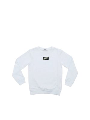 m.s.g.m.: Sweatshirts & Sweaters - Logo detail sweatshirt in white