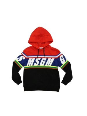 m.s.g.m.: Sweatshirts & Sweaters - Logo hoodie in red and black
