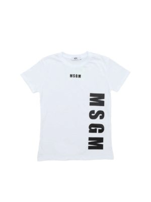 m.s.g.m.: t-shirts - T-shirt in white with MSGM lettering prints