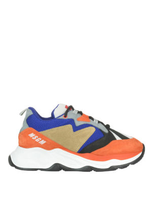 m.s.g.m.: sneakers - Sneaker Attack in camoscio e rete tecnica