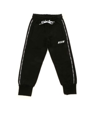 m.s.g.m.: trousers - Branded bands pants in black