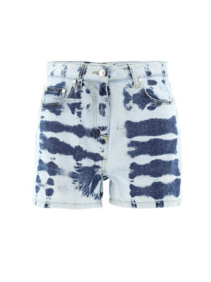 m.s.g.m.: Trousers Shorts - Tie dye denim shorts