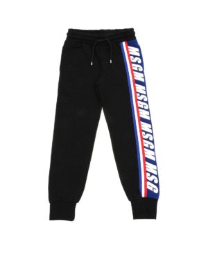 m.s.g.m.: trousers - Sweatpants in black with logo