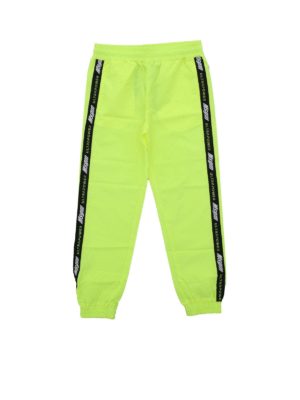 m.s.g.m.: trousers - Technical fabric track pants in neon yellow