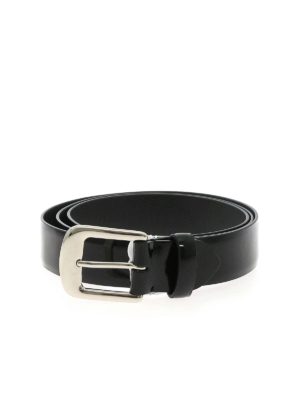 Maison Margiela: belts - Patent leather belt in black