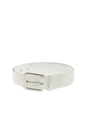 Maison Margiela: belts - Patent leather belt in white