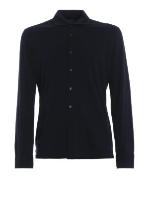 Majestic Filatures: camicie - Camicia in jersey di cotone a maniche lunghe