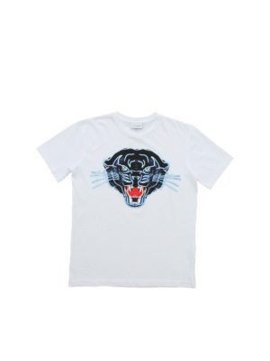 Marcelo Burlon Kids: t-shirts - Panther T-shirt in white