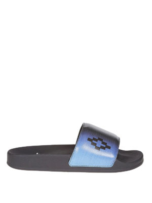 Marcelo Burlon: sandali - Ciabatte nere e arancio con logo