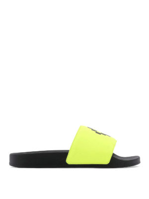 Marcelo Burlon: sandals - Yellow rubber slide sandals