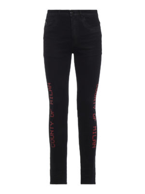 Marcelo Burlon: jeans skinny - Jeans neri Overdye Slim