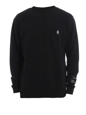 Marcelo Burlon: Sweatshirts & Sweaters - Chest logo cotton crew neck sweatshirt