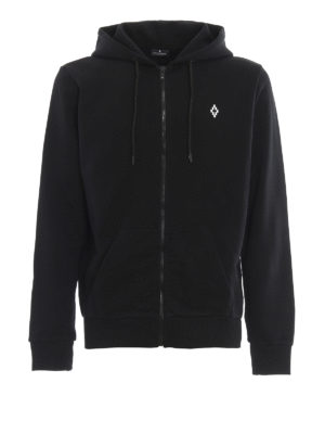 Marcelo Burlon: Felpe e maglie - Felpa nera con cappuccio e zip Heart Wings