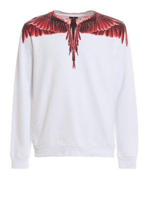 Marcelo Burlon: Sweatshirts & Sweaters - Red Ghost Wings white sweatshirt
