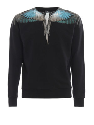 Marcelo Burlon: Felpe e maglie - Felpa nera Turquoise Wings