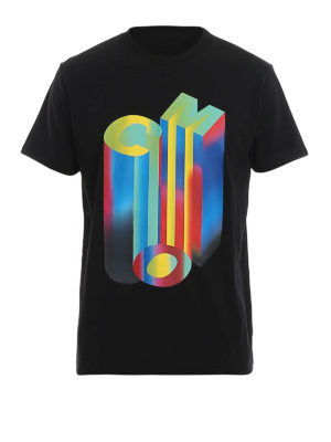 Marcelo Burlon: t-shirts - Com multicolour print black T-shirt