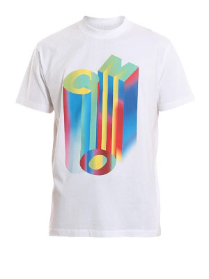 Marcelo Burlon: t-shirts - Com multicolour print white T-shirt