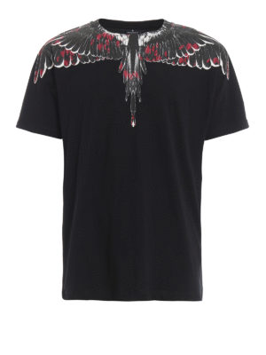 Marcelo Burlon: t-shirt - T-shirt nera Flower Wings