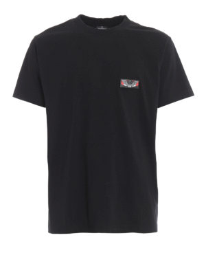 Marcelo Burlon: t-shirt - T-shirt nera Patch Wings in cotone