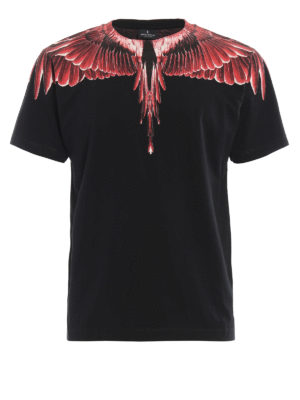 Marcelo Burlon: t-shirt - T-shirt nera Red Ghost Wings