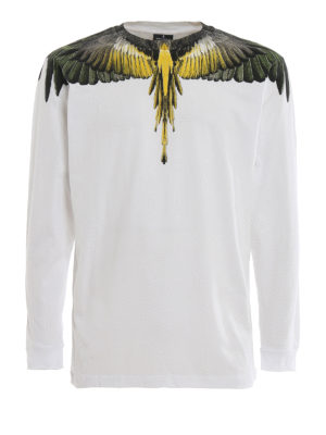 Marcelo Burlon: t-shirt - T-shirt bianca Yellow Wings