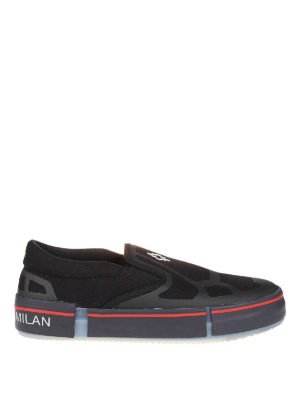 Marcelo Burlon: trainers - Cross printed cotton slip-ons