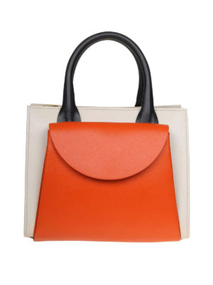 Marni: bauletti - Bauletto in pelle a blocchi di colore