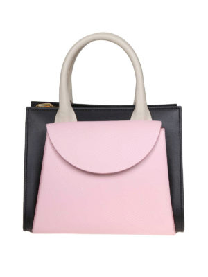 Marni: bauletti - Bauletto in pelle a blocchi di colore