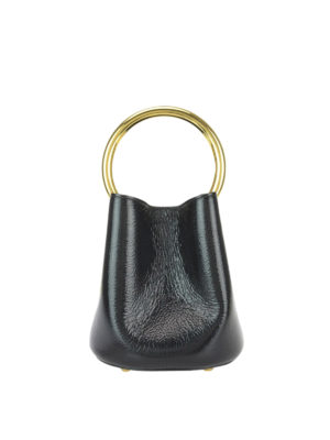 Marni: Secchielli - Secchiello Pannier in vernice nera