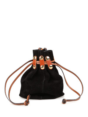 Marni: Secchielli - Mini secchiello in camoscio nero