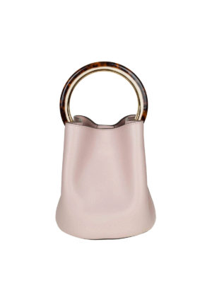 Marni: Secchielli - Secchiello mini in pelle rosa chiaro