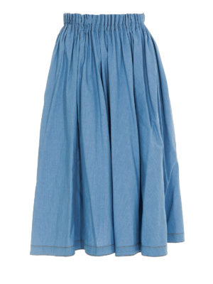 Marni: Faldas media pierna y semilargas - Falda Semilarga - Lavado Claro