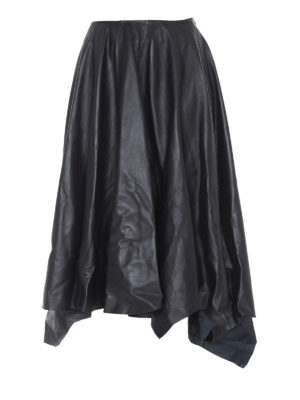 Marni: gonne al ginocchio  e longuette - Gonna asimmetrica in pelle