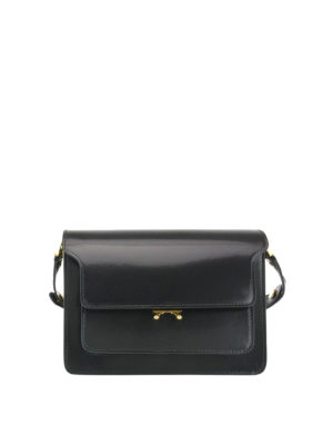 Marni: borse a spalla - Trunk bag multi scomparto in pelle spazzolata