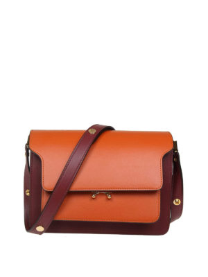 Marni: borse a spalla - Borsa in pelle a blocchi di colore